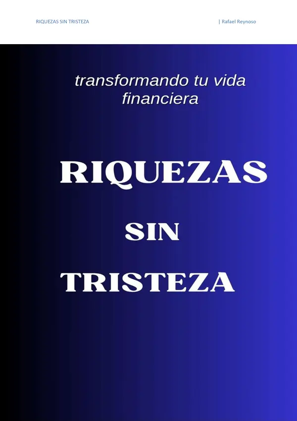 Tapa del libro Riquezas sin tristezas